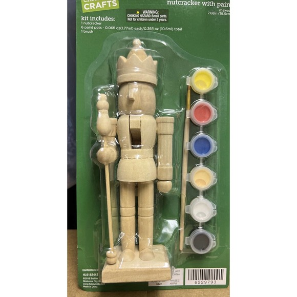 Christmas crafts Nutcracker with paint kit New Make Your Own Nutcracker 7.6” - Picture 1 of 3